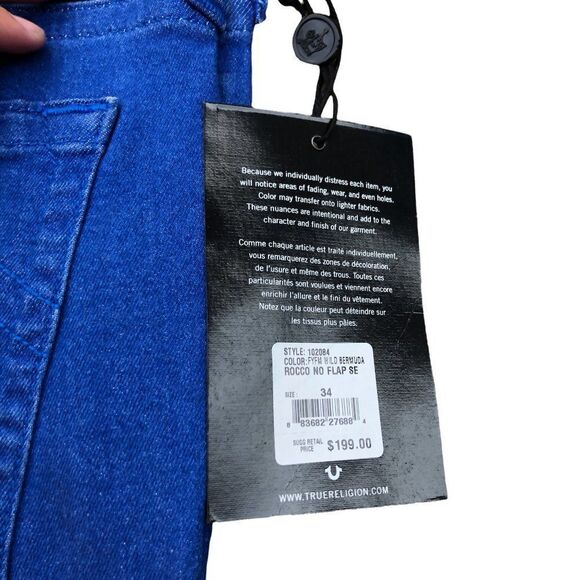 Brand New True Religion Jeans Size 34 ROCCO Blue - Picture 9 of 10